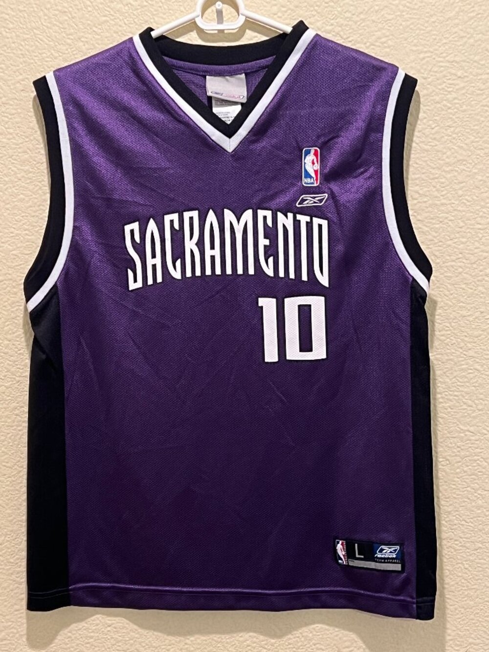 Reebok Sacramento Kings Mike Bibby #10 NBA Jersey Boys's L (14-16) Purple